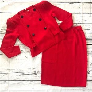 Vintage St. John Marie Gray Skirt Set